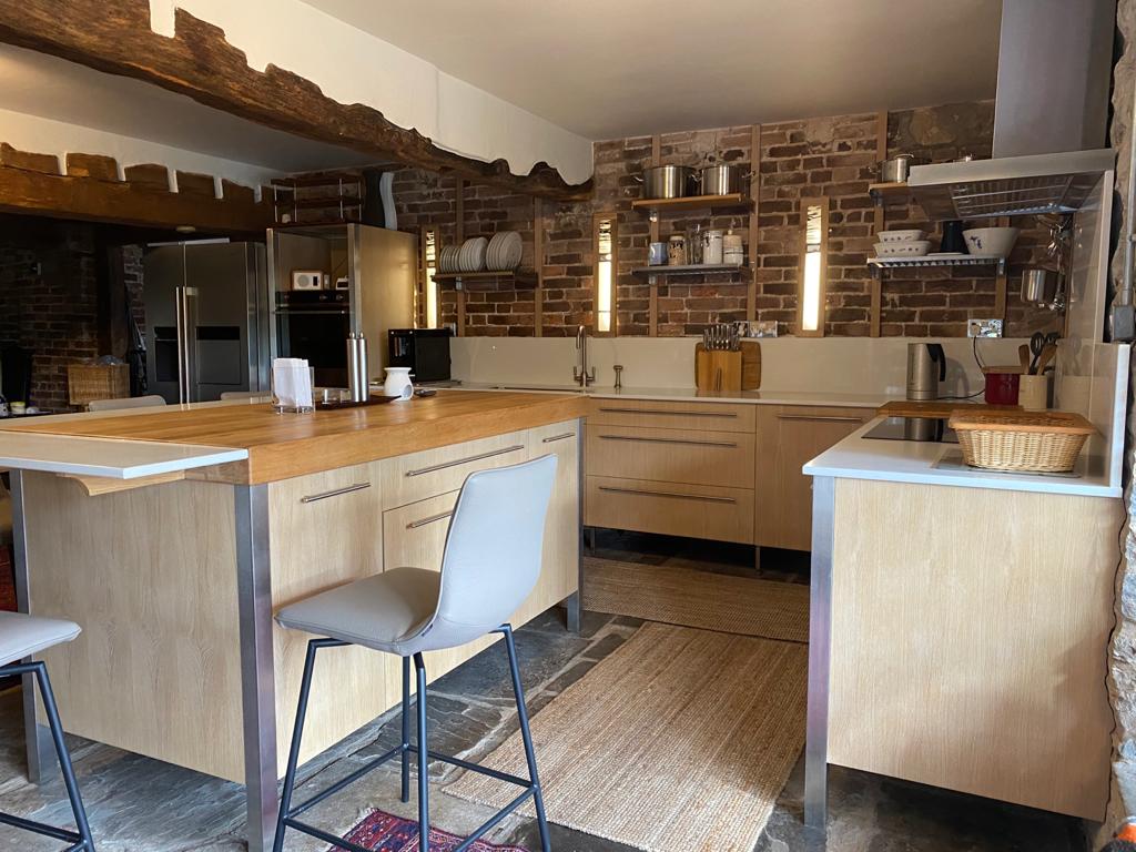 Riverside kitchen in the Wye Valley